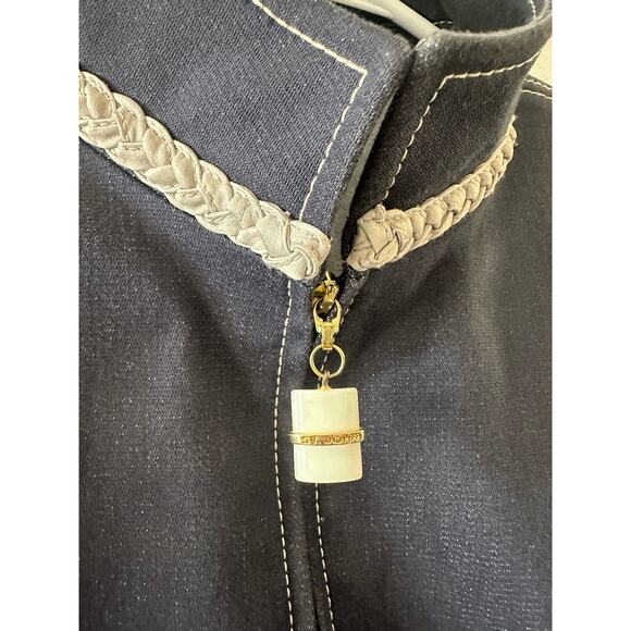 St. John Sport by Marie Gray Jacket Women's Medium Denim Blue Dark Wash - Picture 2 of 8